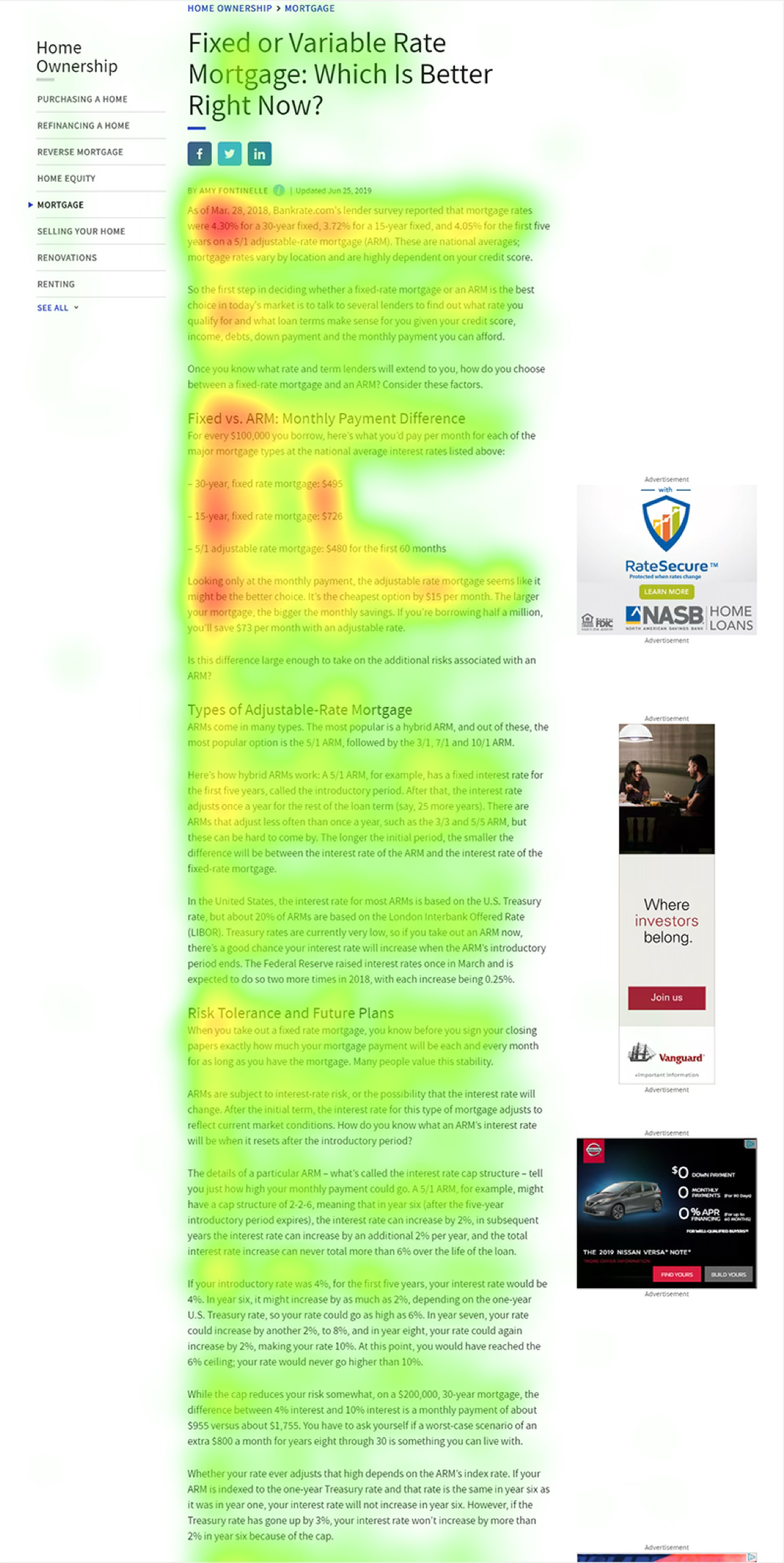 NNG heatmapa – skenovací vzor čtenáře webu